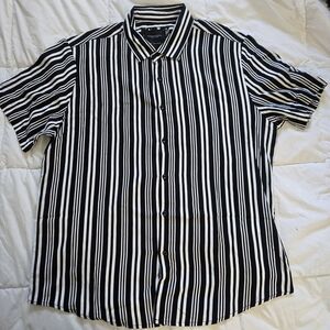 Denim & Flower Ricky Singh Vertical Stripe Shirt - Men's M - Comfort Stretch0443